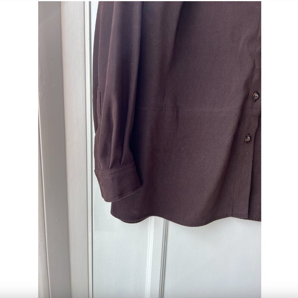 Talbots women's brown button down - Picture 2 of 6
